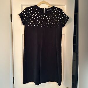 Zara blank knit mini dress with pearl detail; size L good condition.